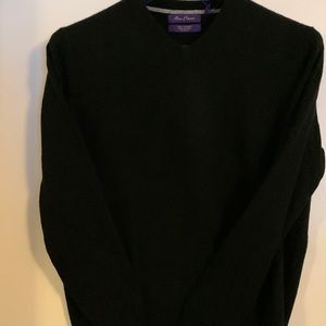 Alan Flusser black V-neck cashmere sweater